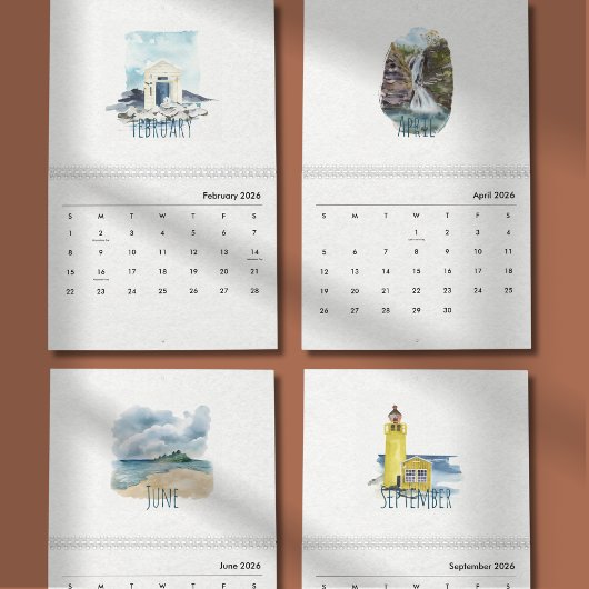 Tropische Aquarelkalender 2026 Kalender