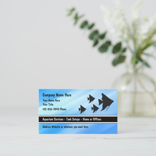 Tropische Aquarium Visitekaartjes Design Sjabloon (Staand voorkant)