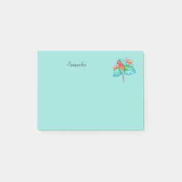 Tropische Ara Papegaai Gepersonaliseerde 4x3 Post- Post-it® Notes