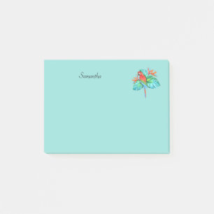 Tropische Ara Papegaai Gepersonaliseerde 4x3 Post- Post-it® Notes