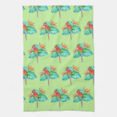 Tropische Ara Papegaai Groen Keukenhanddoek (Verticaal)