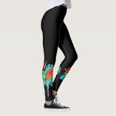 Tropische ara papegaai op zwart leggings (Rechts)