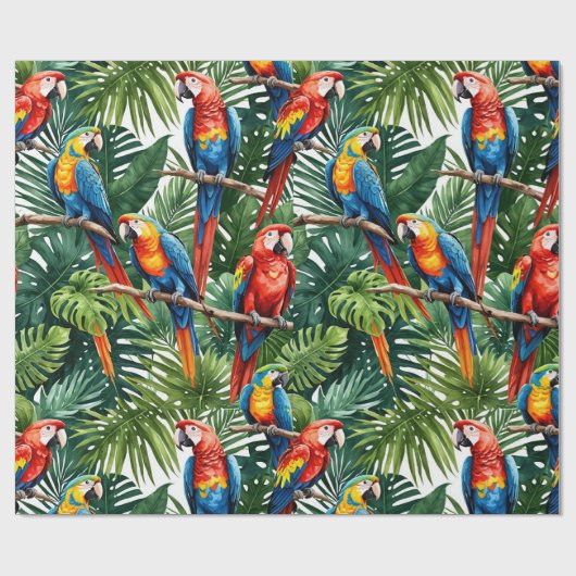tropische ara papegaai vogel cadeau Verpakking Pap Cadeaupapier (Vlak)