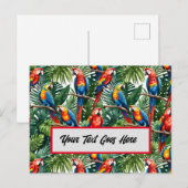 Tropische ara Parrot Bird wenskaart Gemakkelijk be Briefkaart (Voorkant / Achterkant)