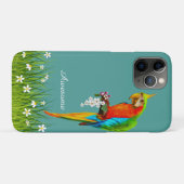Tropische Ara & Witte Bloemen op Teal Case-Mate iPhone Case (Achterkant (horizontaal))