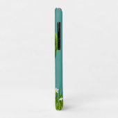 Tropische Ara & Witte Bloemen op Teal Case-Mate iPhone Case (Achterkant/links)