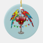 Tropische ara's Drink wijn Keramisch Ornament (Achterkant)