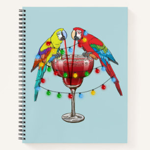 Tropische ara's Drink wijn Notitieboek