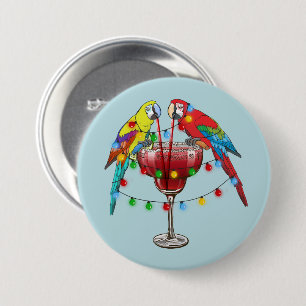 Tropische ara's Drink wijn Ronde Button 7,6 Cm