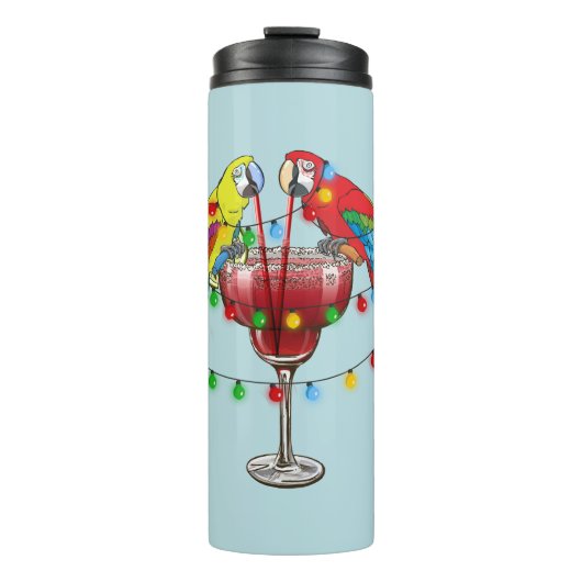 Tropische ara's Drink wijn Thermosbeker (Voorkant)