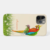 Tropische ara's en witte bloemen op Light Beige Case-Mate iPhone Case (Achterkant (horizontaal))