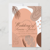 Tropische Arch Organic Shapes Botanical Wedding Kaart (Voorkant)
