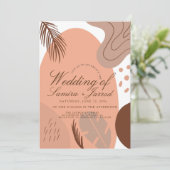 Tropische Arch Organic Shapes Botanical Wedding Kaart (Staand voorkant)