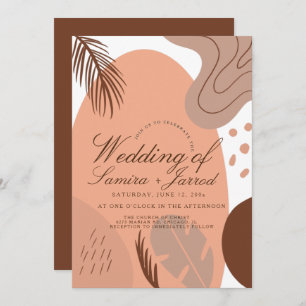 Tropische Arch Organic Shapes Botanical Wedding Kaart