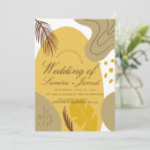 Tropische Arch Organic Shapes Botanical Yellow Kaart (Staand voorkant)