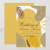 Tropische Arch Organic Shapes Botanical Yellow Kaart (Voorkant / Achterkant)