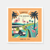 Tropische Art Deco Golf 50e verjaardag Servet (Voorkant)