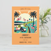 Tropische Art Deco Golf 50ste verjaardagsfeest Kaart (Staand voorkant)