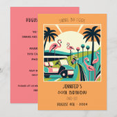 Tropische Art Deco Golf 50ste verjaardagsfeest Kaart (Voorkant / Achterkant)