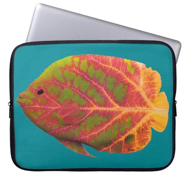 Tropische Aspblaasvis 1 Laptop Sleeve (Voorkant)