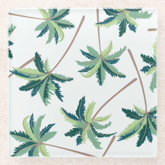 Tropische Australische valstpalm Glazen Onderzetter (Voorkant)