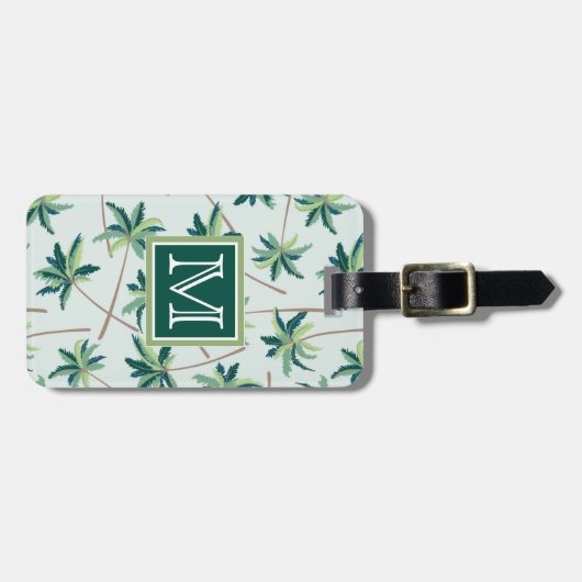 Tropische Australische valstpalm | Monogram Bagagelabel (Voorkant horizontaal)