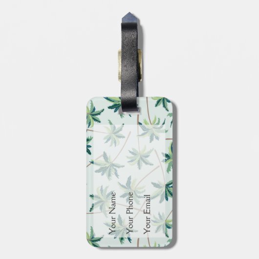 Tropische Australische valstpalm | Monogram Bagagelabel (Achterkant verticaal)