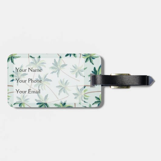 Tropische Australische valstpalm | Monogram Bagagelabel (Achterkant horizontaal)