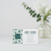 Tropische Australische valstpalm | Monogram Visitekaartje (Staand voorkant)