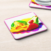 Tropische Avocado, aardbei en Mango. Bestel nu Bier Onderzetter (Linkerzijde)