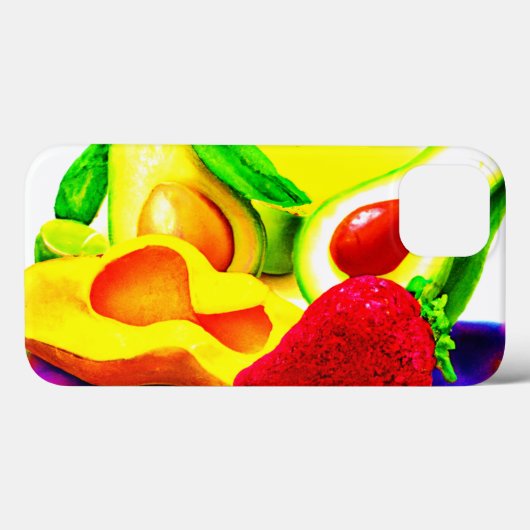 Tropische Avocado, aardbei en Mango. Bestel nu Case-Mate iPhone Case (Achterkant (horizontaal))