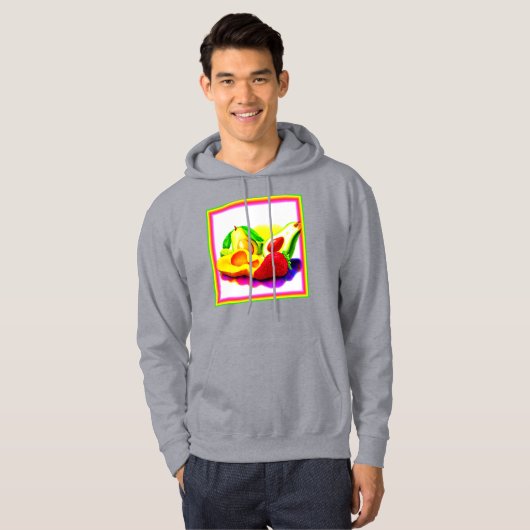 Tropische Avocado, aardbei en Mango. Bestel nu Hoodie (Voorkant volledig)