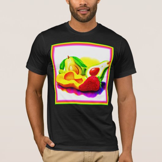 Tropische Avocado, aardbei en Mango. Bestel nu T-shirt (Voorkant)