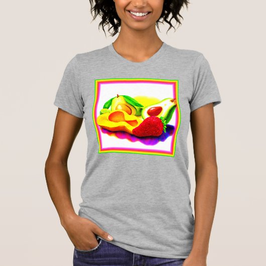 Tropische Avocado, aardbei en Mango. Bestel nu T-shirt (Voorkant)