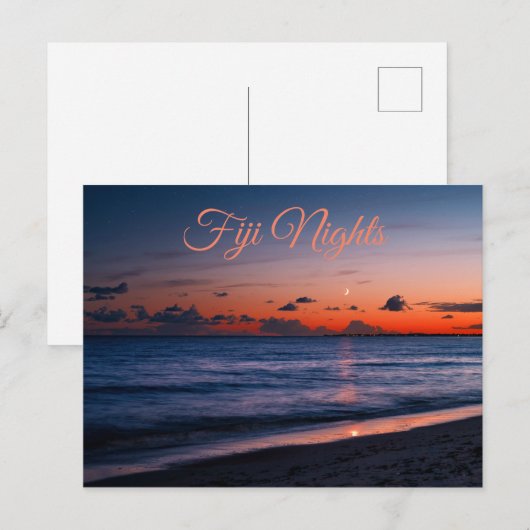 Tropische avondstrand van Fiji Briefkaart (Voorkant / Achterkant)