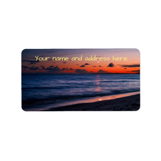 Tropische avondstrand van Fiji Etiket (Voorkant)