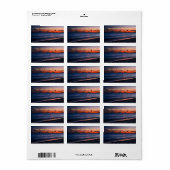 Tropische avondstrand van Fiji Etiket (Full Sheet)