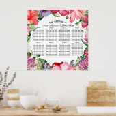 Tropische baarmoederhals Hibiscus Wedding Seating  Poster (Keuken)