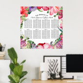 Tropische baarmoederhals Hibiscus Wedding Seating  Poster (Thuiskantoor)
