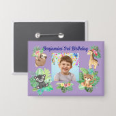 Tropische Baby Dieren Button Kids Verjaardag Favor (Voorkant / Achterkant)