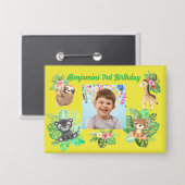 Tropische Baby Dieren Button Kids Verjaardag Favor (Voorkant / Achterkant)