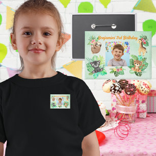 Tropische Baby Dieren Button Kids Verjaardag Favor
