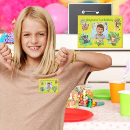 Tropische Baby Dieren Button Kids Verjaardag Favor