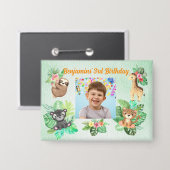 Tropische Baby Dieren Button Kids Verjaardag Favor (Voorkant / Achterkant)