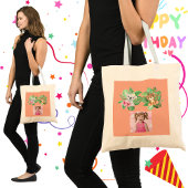 Tropische Baby Dieren Canvas tas Kids Verjaardag F