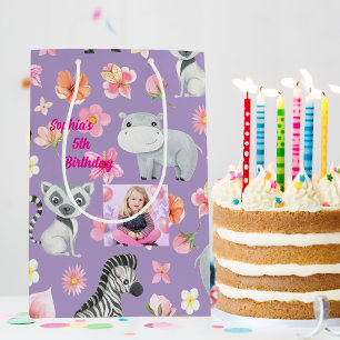 Tropische Baby Dieren Gift Bag voor Kids Verjaarda Medium Cadeauzakje