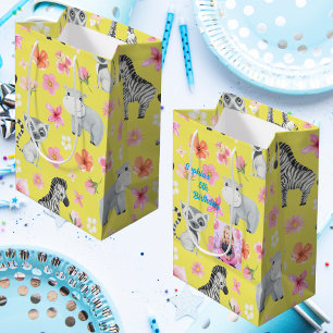 Tropische Baby Dieren Gift Bag voor Kids Verjaarda Medium Cadeauzakje