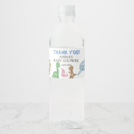 Tropische baby dinosaurussen! waterfles etiket