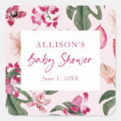 Tropische Baby Shower Sticker (Voorkant)