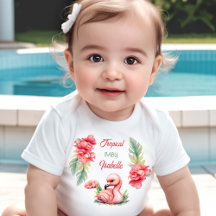 Tropische Baby Zomer Roze Flamingo Meisje Naam